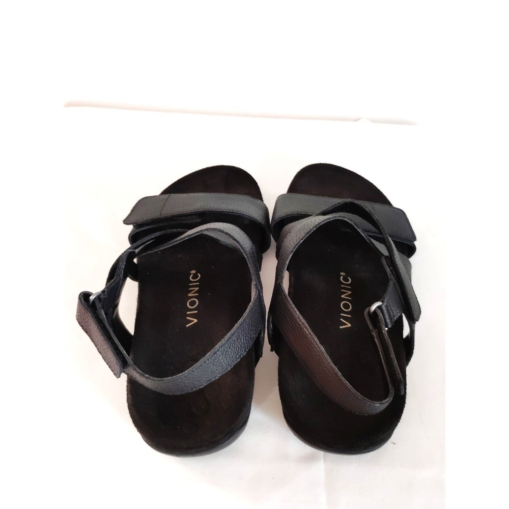 NWOT Vionic Raya Black Adjustable Supportive Preppy Resort Orthotic Sandals 7 - Picture 6 of 12